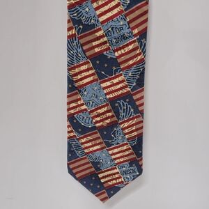Harley Davidson All American Eagle Flag Neck Tie 1996 Vintage RM STYLE